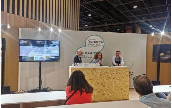 Some speakers during a lecture at the Cheese and Dairy Products show.