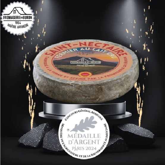 The farmhouse Saint Nectaire from Fromagerie du Buron which won the silver medal at the 2024 Paris Agricultural show.